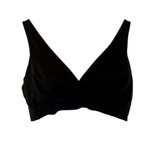 Auden lightly lined plunge bralette black bra nylon women's size L adjustable